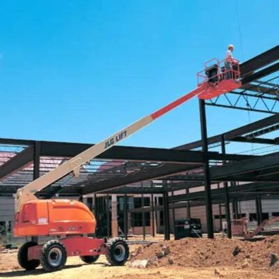 Orange JBL boom lift working